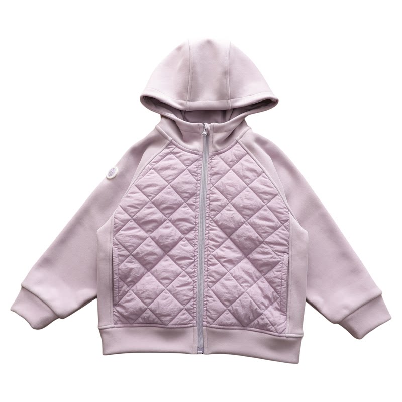女童冬季加绒连帽外套中大儿童夹棉糯米绒棉衣卫衣校服神器深秋冬