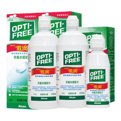 【自营】爱尔康傲滴护理液隐形眼镜进口清洗液470x2+120ml美瞳水J