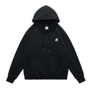 秋季美式小帆船卫衣男士连帽秋冬款宽松男装上衣潮牌加厚男款外套