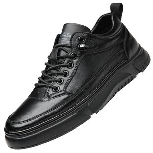 木林森男鞋2025冬季新款头层牛皮运动休闲皮鞋男款内增高真皮鞋子