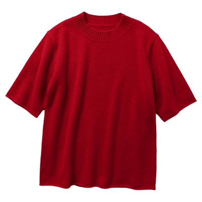 TANG TOWN自制 高阶时装质感纯羊绒蓬松柔绒松弛纸片人中袖针织衫