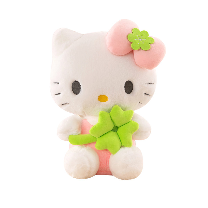 四叶草KT猫咪玩偶可爱hellokitty毛绒玩具睡觉抱枕女孩床上布娃娃