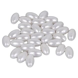 100个ABS水滴椭圆仿珍珠散珠子 手工diy发簪流苏项链耳环材料配件