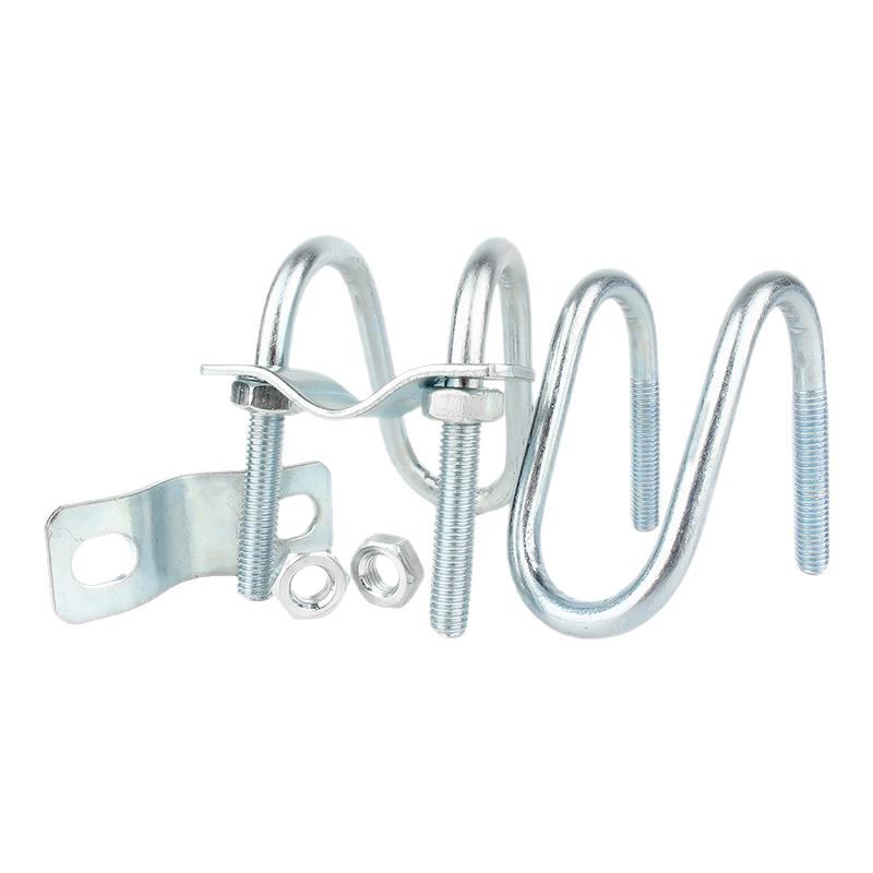 镀锌双U型螺栓螺丝交叉U形卡扣十字管卡异型箍固定管大棚养猪畜牧