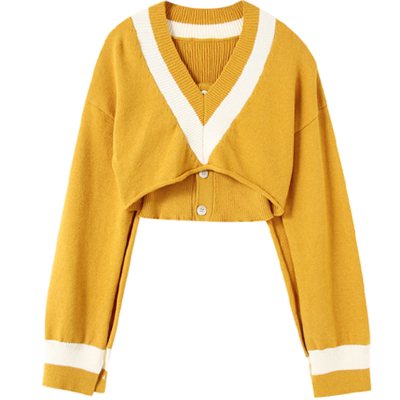 chic风早秋高腰漏锁骨针织上衣