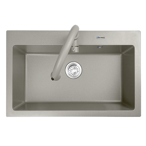 意大利意狄讴石英石水槽厨房洗菜盆阳台花岗岩水池台下盆灰色7076