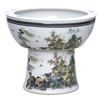 景德镇陶瓷鱼缸特大号