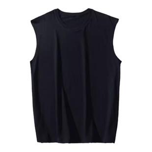 坎肩背心男款春夏季美式健身衣服内搭纯色运动速干无袖t恤打底衫