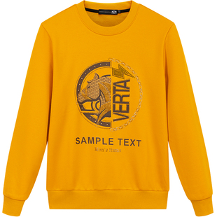 BM欧洲站复古高街潮牌卫衣男潮ins马图案印花烫钻圆领2021新款秋