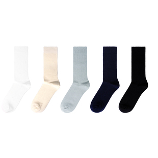 EASYSOCKS细条纹长筒袜粗线袜子堆堆袜日系cityboy春秋白色针织袜