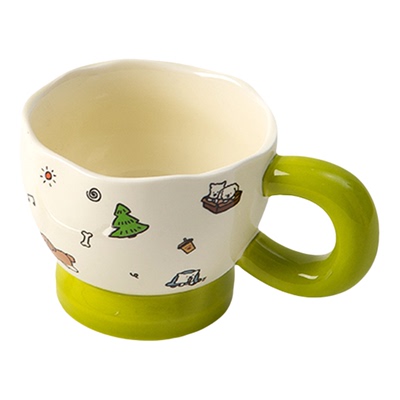 OCE森境奇旅带勺马克杯带勺子陶瓷家用高颜值情侣办公室咖啡杯