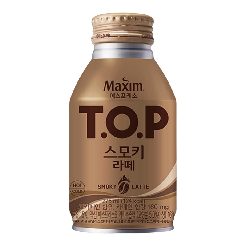 Maxim麦馨 T.O.P烟熏拿铁275mlx2支优质咖啡豆制成办公室提神饮料