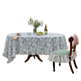 【孤品25折】蜡笔派「十二花神-荷花」泽芝桌布法式复古氛围盖布A