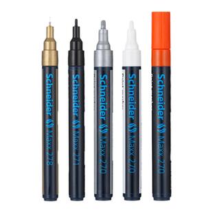 油性耐高温德国进口Schneider施耐德油漆笔工业金属标记号汽车轮胎手绘补漆专用银白黑防水防油不掉色马克笔