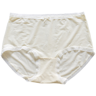 彩田女三角裤纯色花边透视速干