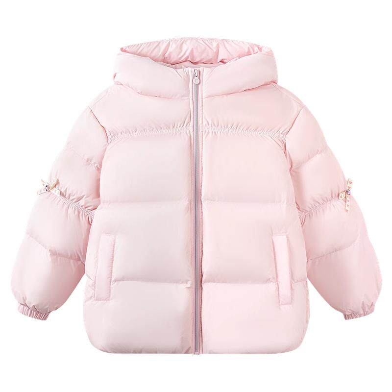【商场同款】森马儿童羽绒服2025新款冬装女童连帽外套蝴蝶结甜美