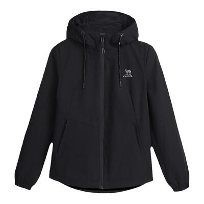 骆驼加绒运动连帽外套风衣