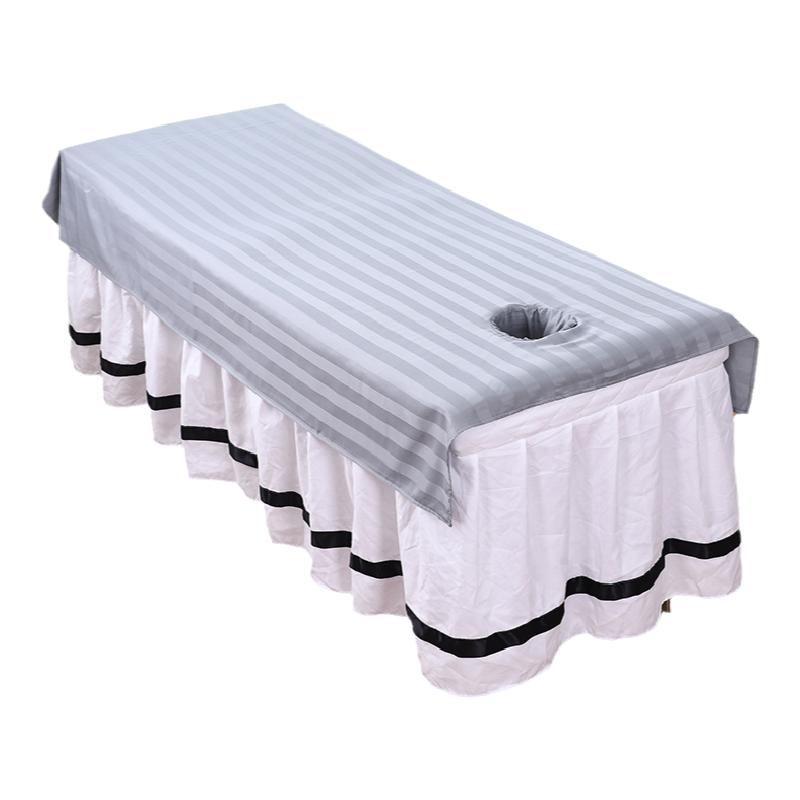 美容床单美容院专用单件带洞丝光棉耐洗抗皱白色推拿按摩床单易干