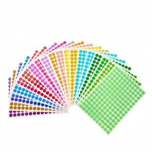 汉唐圆点标签16mm铜版纸彩色光面红色记号笔书写数字标识贴厨房调味料分类标签鞋服尺码贴纸smXLXXL服装贴纸