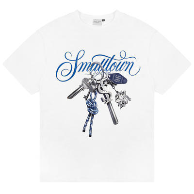 STK SmallTownKid 锤子钥匙扣烫钻印花T恤美式复古风潮牌字母TEE