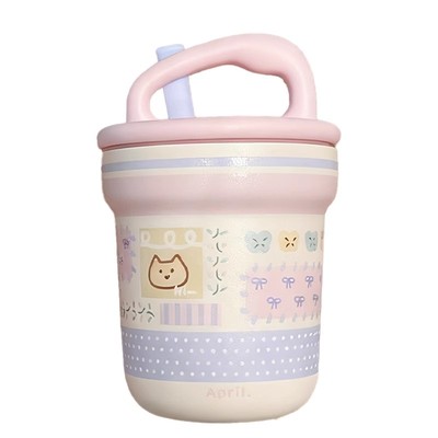 April燕麦早餐保温杯带盖勺