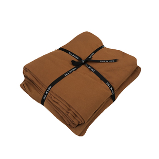 花大哥 焦糖色秋冬复古全棉针织棉四件套 脏橘棕色天竺棉裸睡神器