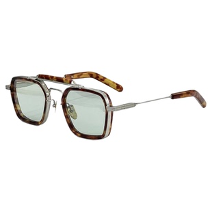 JMM朋克风墨镜日系高级感中金小方块复古双梁轻奢钛金属太阳眼镜