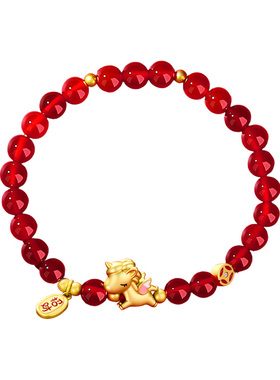 马年本命年红色小马手链女款2025新款马上有福串珠手串新年礼物