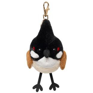 中国国家地理博物文创原创啾儿红耳鹎珍珠鸟发声毛绒小鸟挂件玩偶