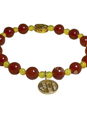 红黄色天然玛瑙玉髓女闺蜜水晶