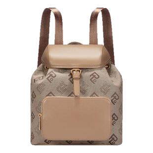 保兰德PLD真皮包包女款2025新款翻盖双肩包大容量帆布背包