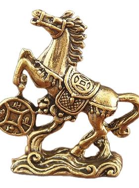 纯黄铜踩钱马摆件马到成功财源广进生肖马摆饰装饰铜工艺品礼品