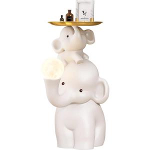 创意大象边几客厅家用边柜现代简约置物架可爱奶油风沙发茶几摆件