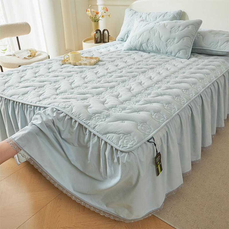 A类全棉床裙单件2025新款纯棉夹棉加厚床罩床裙款防尘罩床套遮丑