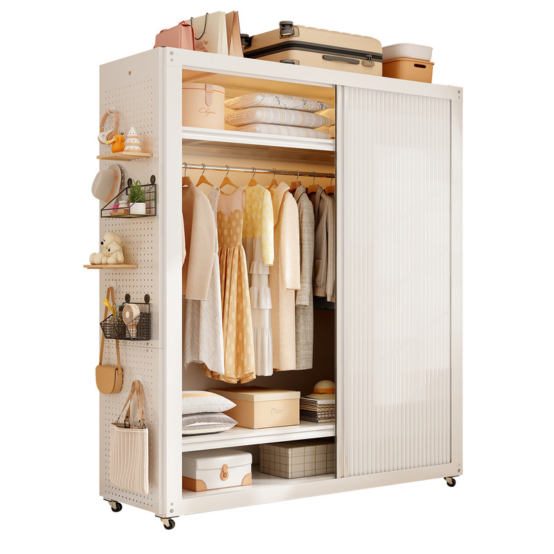 现代简约经济型推拉门金属衣柜