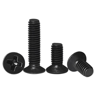 铁镀锌黑色十字槽沉头螺丝钉碳钢加硬平头机牙微型小螺钉M1M2M3M4