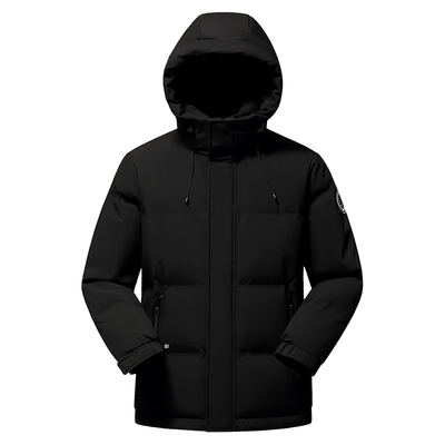 老人头羽绒服中青年男士秋冬新款短袖冬季休闲保暖防寒鸭绒外套潮