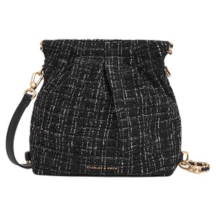 CHARLES&KEITH25冬新品CK2-60782390-2粗花呢双肩链条小号流浪包