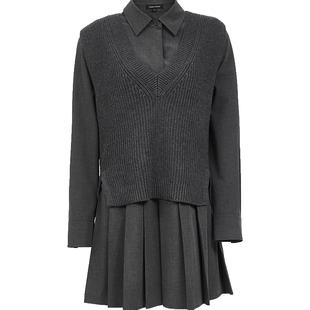 Vero Moda连衣裙2025秋季新款淑女风针织背心学院风套装32537D004