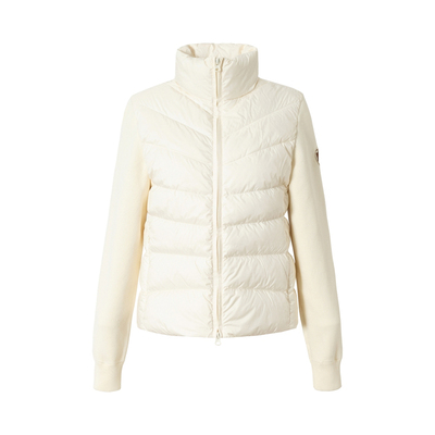 RPB BRAND轻薄90白鸭绒短款拼接针织上衣保暖外套修身排骨羽绒服