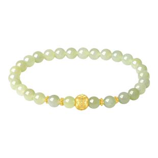 周大生黄金手链和田玉手串足金转运珠红玛瑙喜柿连连38节妇女礼物