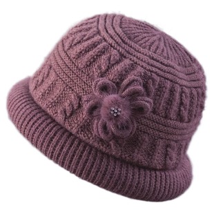 中老年人冬季女士针织盆帽80岁老太太毛线帽冬老人奶奶帽妈妈帽秋