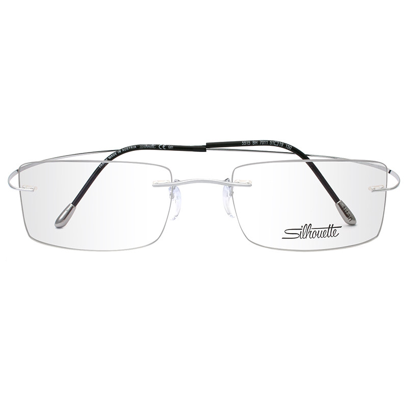 奥地利商务斯文纯钛诗乐眼镜架无框超轻大脸眼镜框男近视金丝5515