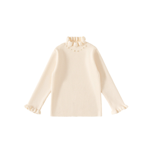 INSbobo女童毛衣儿童针织衫花边毛线衣漂亮女孩上衣打底衫春秋装