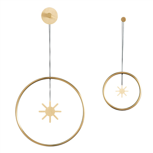 北欧客厅电视背景墙装饰品壁挂件玄关卧室轻奢风黄铜墙饰壁饰装饰