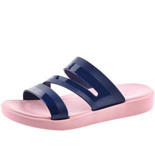 luofu罗敷厚底凉鞋女夏平底百搭时尚外穿雨天防滑塑料女士凉拖鞋