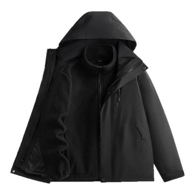 2025新款冲锋衣女士春秋三合一防风防水黑色户外旅游登山服