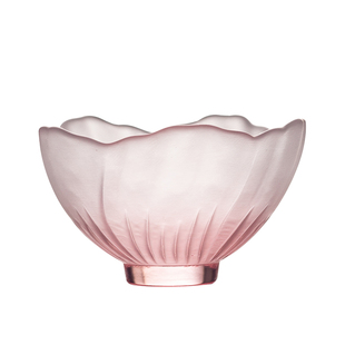 莲花磨砂琉璃主人杯个人专用女士粉色茶杯茶具家用透明玻璃小茶杯