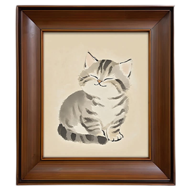 中古风手绘猫咪柜子艺术摆画