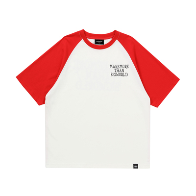 Makemore短袖男夏季*做旧叠印